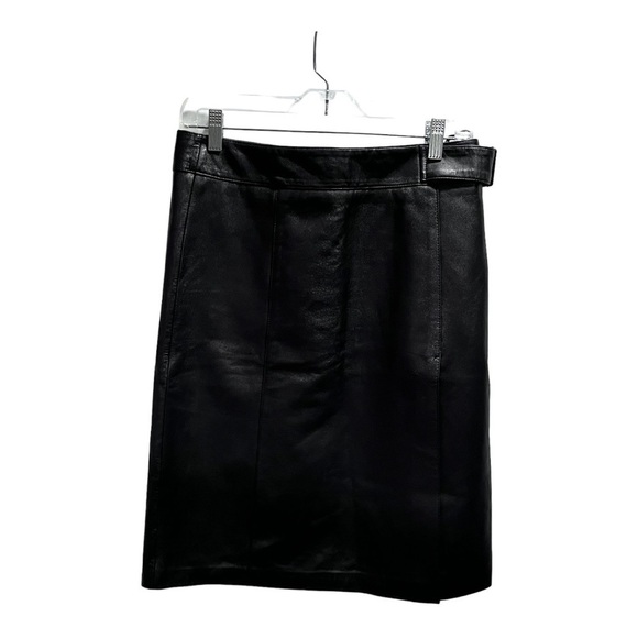 Bebe Butter Soft Black Genuine Leather Straight Skirt size 8-10, 30" waist Y2K - Picture 6 of 15